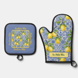 La Dolce Vita "Siciliaanse Sfeer" Ovenwant & Pannenlap Set