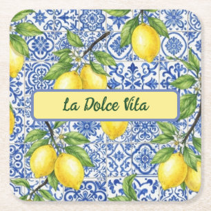 La Dolce Vita Sicilië, Limoncello Feestdecoratie Kartonnen Onderzetters