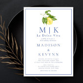 La Dolce Vita Sinaasappel en Blue Classic Wedding Kaart