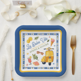 La Dolce Vita Spritz & Stacks Mahjong Feestje Papieren Bordje