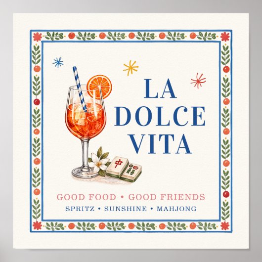 La Dolce Vita Spritz & Stacks Signage Poster (Voorkant)