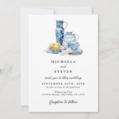 La Dolce Vita Style Watercolor Photo Wedding Kaart (Voorkant)