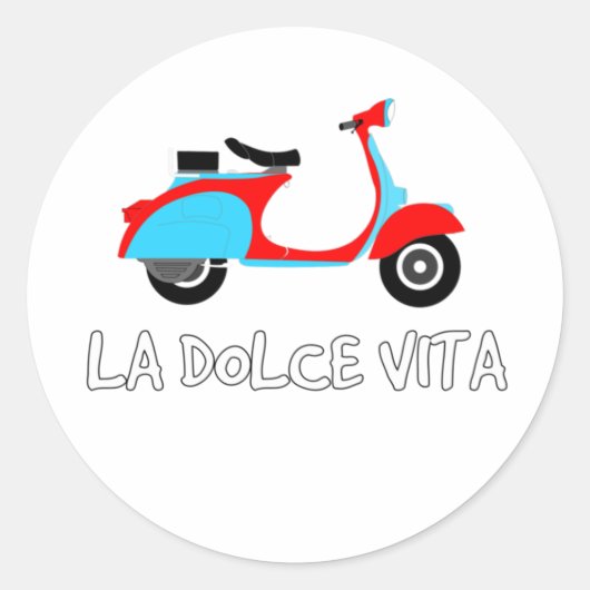 La Dolce Vita , The Sweet Life, Scooter Sticker (Voorkant)