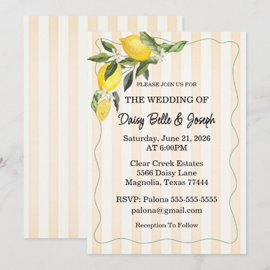 La Dolce Vita Trouwkaart Kaart (Voorkant / Achterkant)