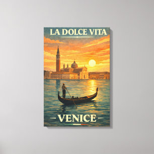 La Dolce Vita Venetië Reis naar het verleden Canvas Afdruk