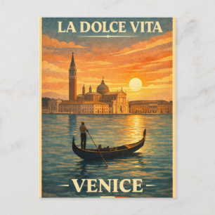 La Dolce Vita - Venetië Reisposter Oude Stijl Briefkaart
