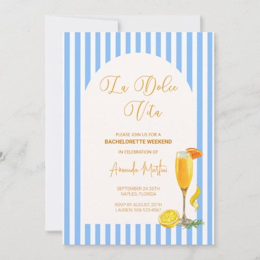 La Dolce Vita vrijgezellenfeest Save The Date (Voorkant)