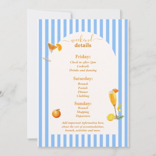 La Dolce Vita vrijgezellenfeest Save The Date (Achterkant)