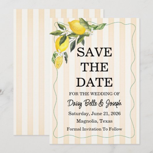 La Dolce Vita Wedding  Save The Date (Voorkant / Achterkant)