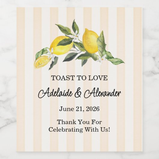 La Dolce Vita Wedding Wijn Etiket (Enkel label)