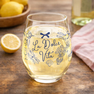 La Dolce Vita Whimsical Italiaans Themapakket Wijnglas Zonder Voet