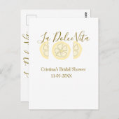 La Dolce Vita yellow lemon bridal shower pastel bo Briefkaart (Voorkant / Achterkant)