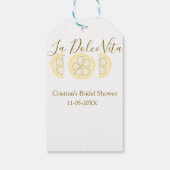 La Dolce Vita yellow lemon bridal shower pastel bo Cadeaulabel (Achterkant)