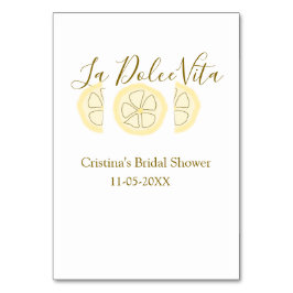 La Dolce Vita yellow lemon bridal shower pastel bo Kaart