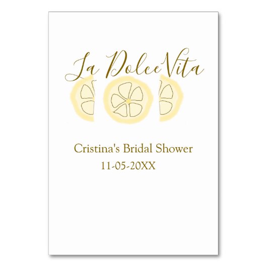 La Dolce Vita yellow lemon bridal shower pastel bo Kaart (Voorkant)