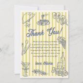 La Dolce Vita Yellow Stripes Thank You Card Kaart (Voorkant)