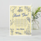 La Dolce Vita Yellow Stripes Thank You Card Kaart (Staand voorkant)