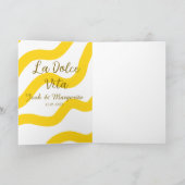 La Dolce Vita yellow wedding couple Name date glit Kaart (Binnen)