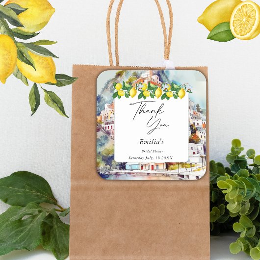 La Dolce Vita Zomer Italiaanse Bruidsborrel Vierkante Sticker