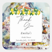 La Dolce Vita Zomer Italiaanse Bruidsborrel Vierkante Sticker (Voorkant)