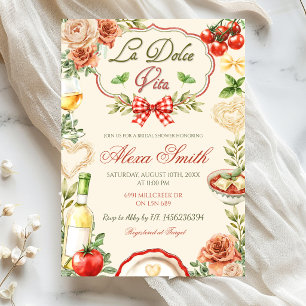 La Dolce Vitta Pasta Champagne Bruidsfeest Kaart