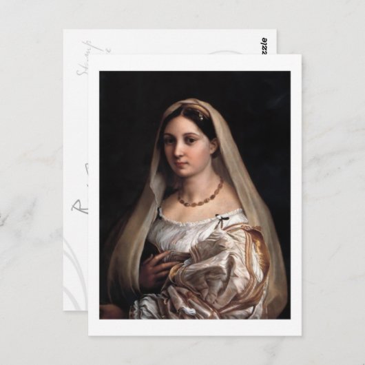 La Donna Velata briefkaart (Voorkant / Achterkant)