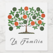 La Familia de Gezinsboomreünie Memorable Wijn Etiket (Enkel label)