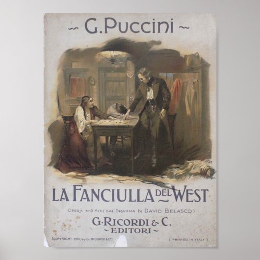La Fanciulla del West Opera Poster (Voorkant)