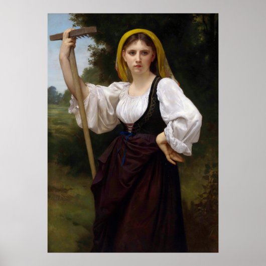 La Faneuse van William-Adolphe Bouguereau Poster (Voorkant)