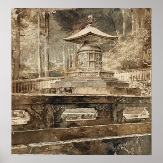 La Farge - Het graf van Ieyasu Tokugawa Poster (Voorkant)