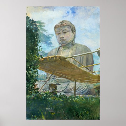 La Farge - Het grote beeld van Amida Boeddha bij K Poster (Voorkant)