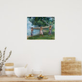 La Farge - Meisjes met een kano in vaiala in Samoa Poster (Keuken)