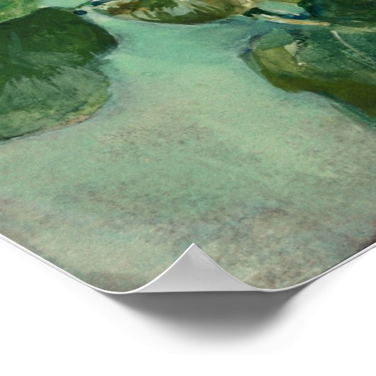 la farge - onderzoek naar roze Hollyhocks in zonli Poster (Hoek)