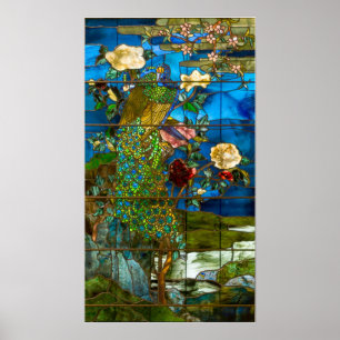 La Farge - Pauwen en Pioenrozen Poster