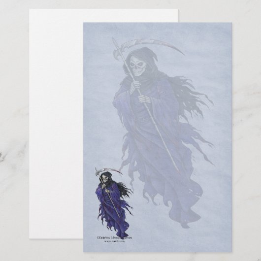 La Faucheuse Gothic Stationery Briefpapier (Voorkant / Achterkant)