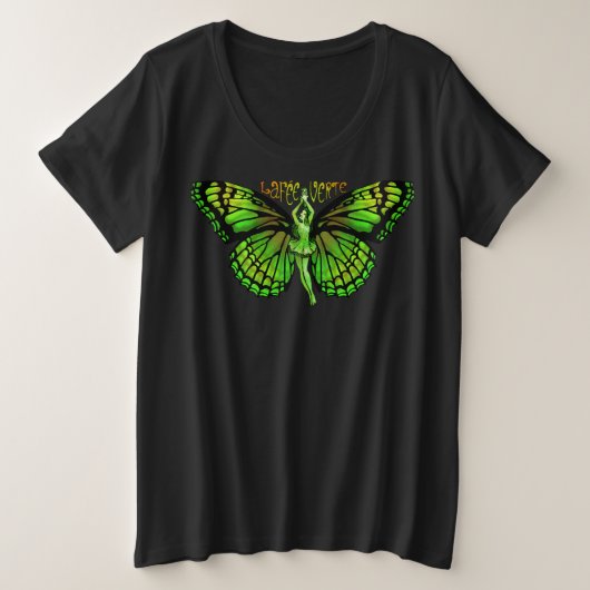 La Fee Verte Met Uitgespreide Vleugels Grote Maat T-shirt (Design voorkant)