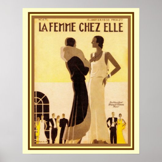 La Femme Chez Elle French Deco Hoesje 16x20 Poster (Voorkant)