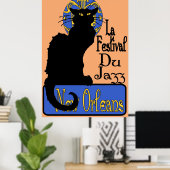 La Festival Du Jazz, Chat Noir Poster (Thuiskantoor)