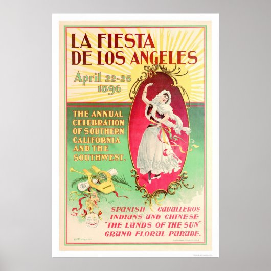 La Fiesta de Los Angeles 1896 Poster (Voorkant)