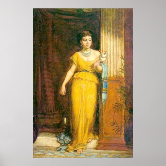 La Fileuse, door John William Waterhouse, 1874 Poster (Voorkant)