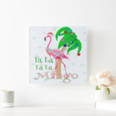 La Flamingo Xmas Vierkante Klok (Huis)