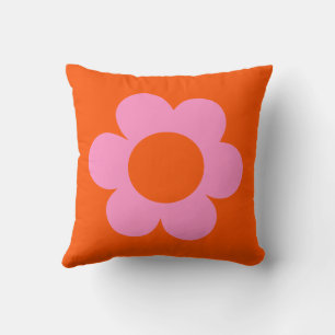 La Fleur 01 Retro Floral Oranje Pink Preppy Flower Kussen