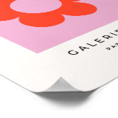 La Fleur 02 — Vloerdruk roze retro Preppy Floral Poster (Hoek)