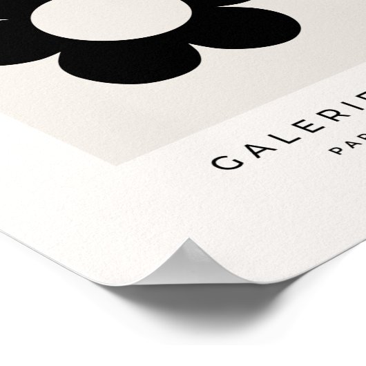 La Fleur 03 Retro Floral Black and White Flower Poster (Hoek)