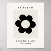 La Fleur 03 Retro Floral Black and White Flower Poster (Voorkant)