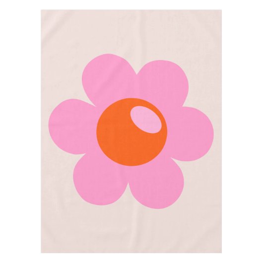 La Fleur 05 Abstract bloemroze en Oranje bloemen Tafelkleed (Voorkant)