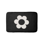 La Fleur 06 Retro Floral Black and White Flower Badmat (Voorkant)