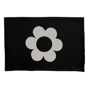 La Fleur 06 Retro Floral Black and White Flower Kussensloop