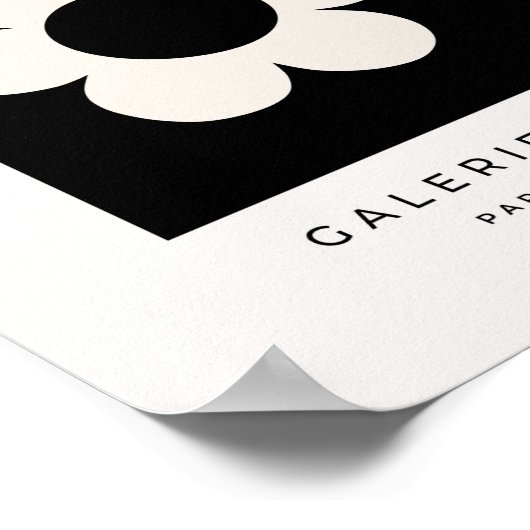 La Fleur 06 Retro Floral Black and White Flower Poster (Hoek)