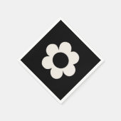 La Fleur 06 Retro Floral Black and White Flower Servet (Hoek)
